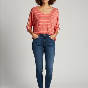 Charlotte Russe Coral Striped Blouse